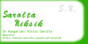 sarolta miksik business card